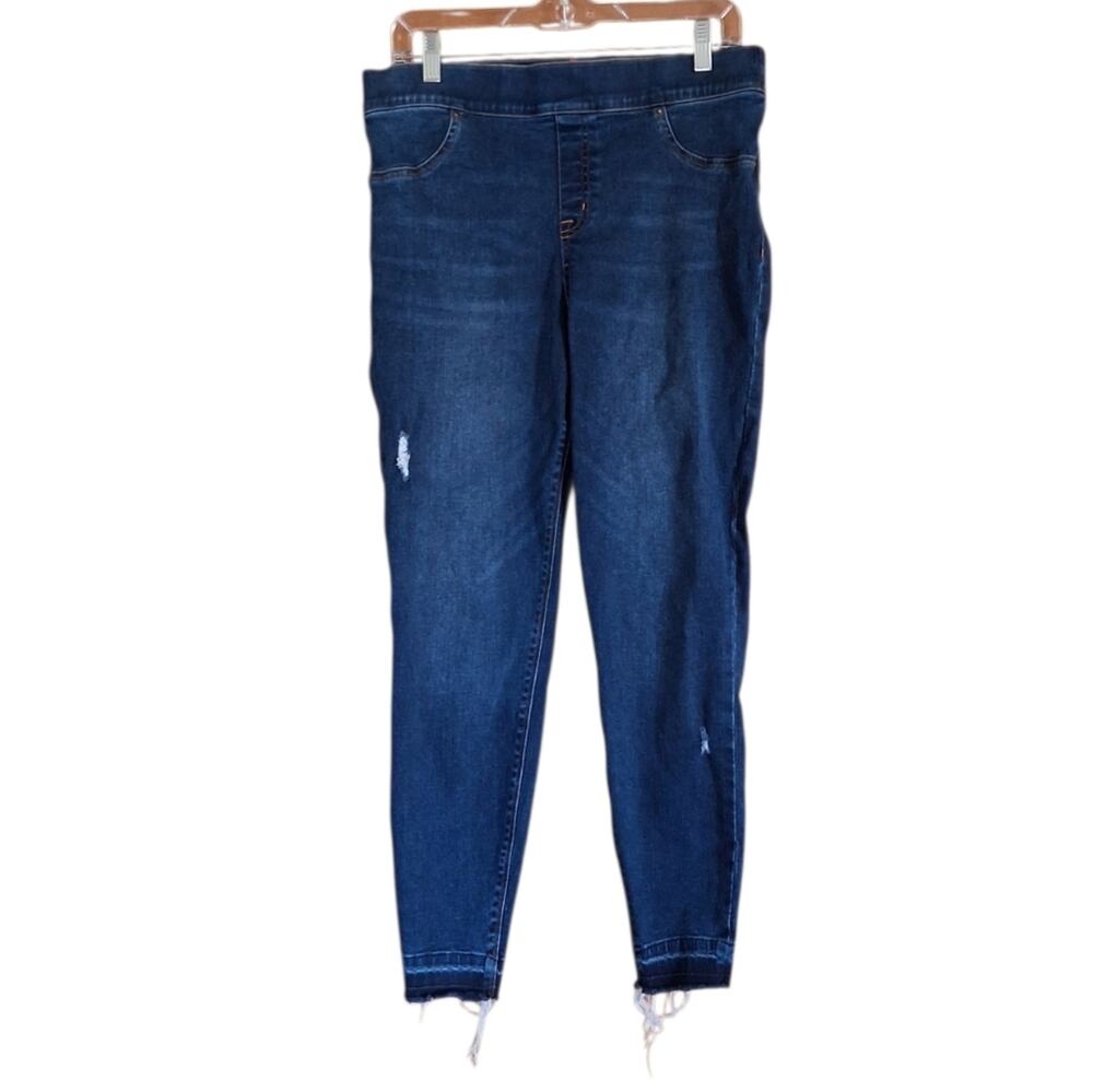 Spanx Distressed Skinny Raw Hem Skinny Jeans Size XL
